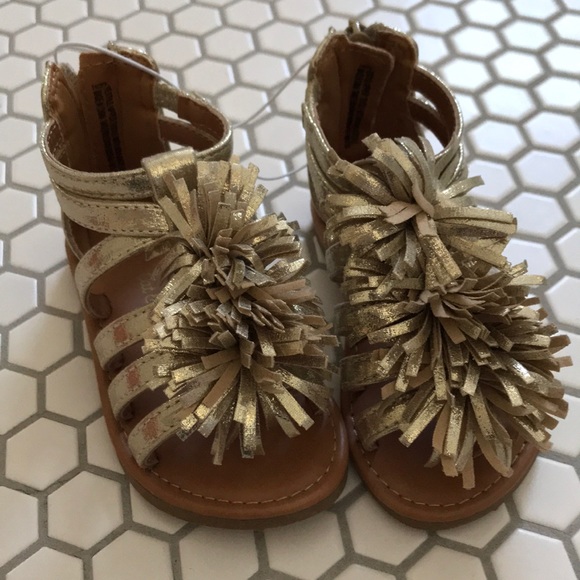 NIB Cat & Jack toddler gold gladiator sandals - Picture 1 of 4